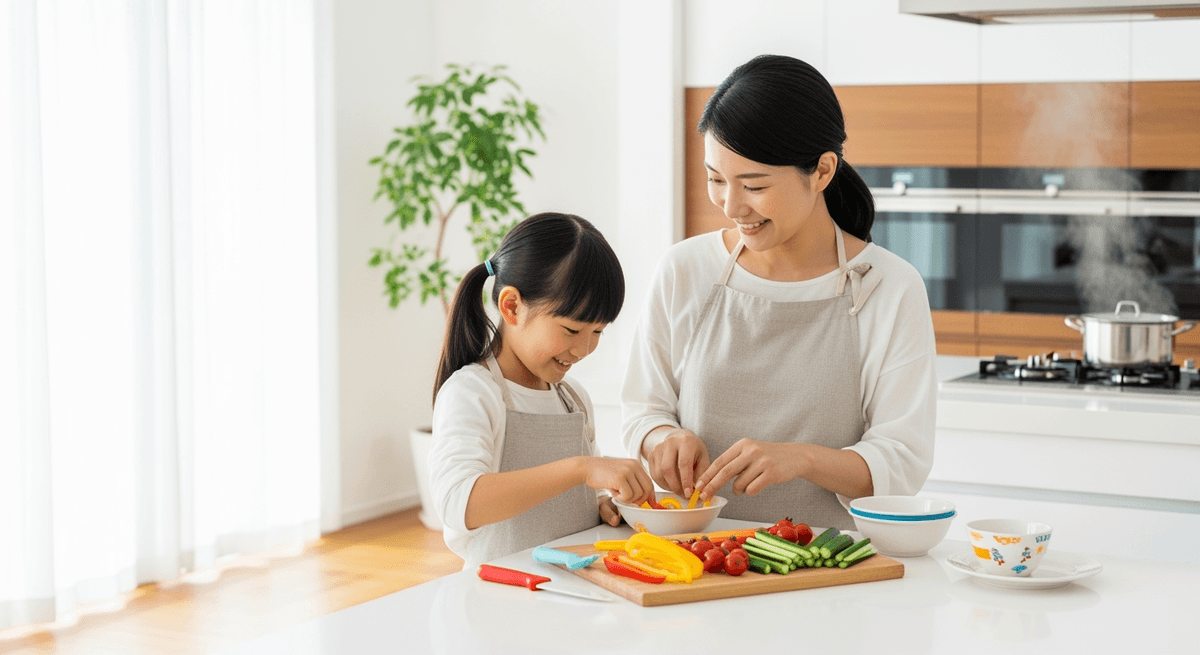平日10分で完成！子どもが進んで食べるようになる親子クッキング術