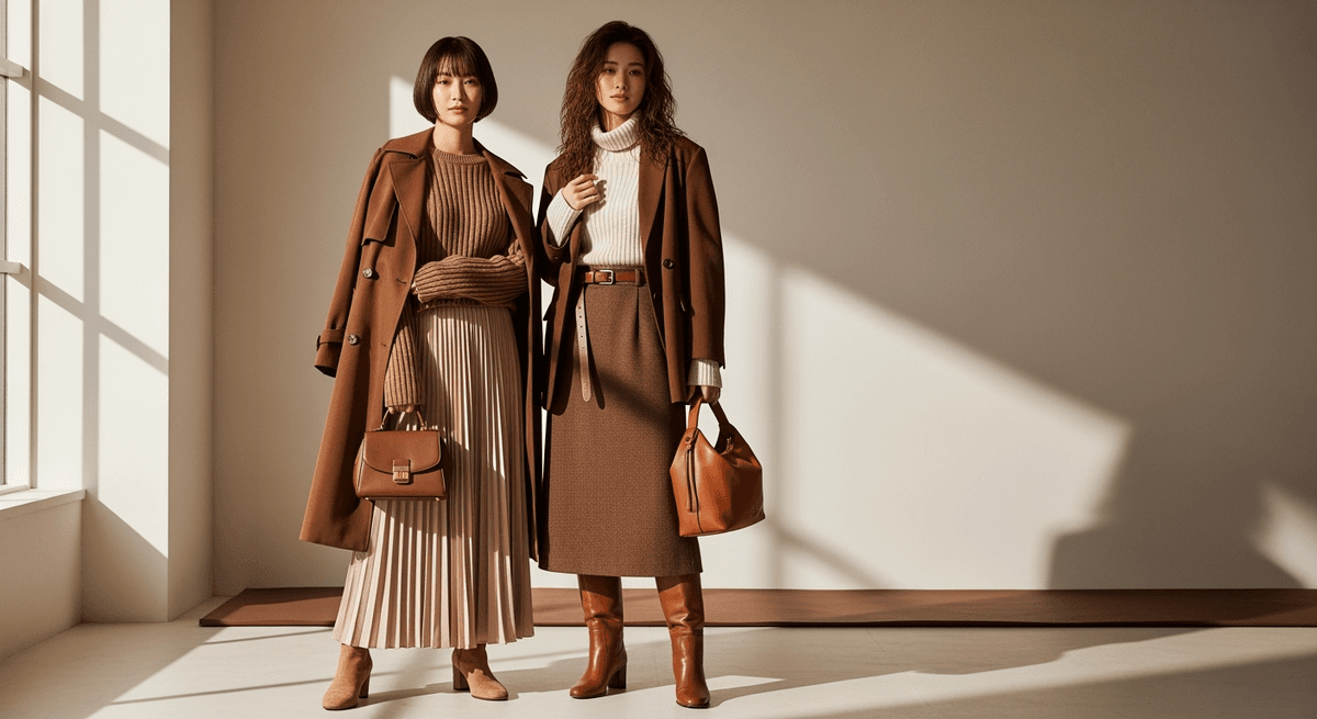 ブラウン系ワントーンコーデ｜40代が迷わない5つの着回しテクニック