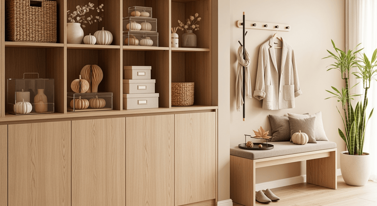 玄関の季節飾りが散らからない「回転収納」の作り方｜出し入れ5分のルール付き