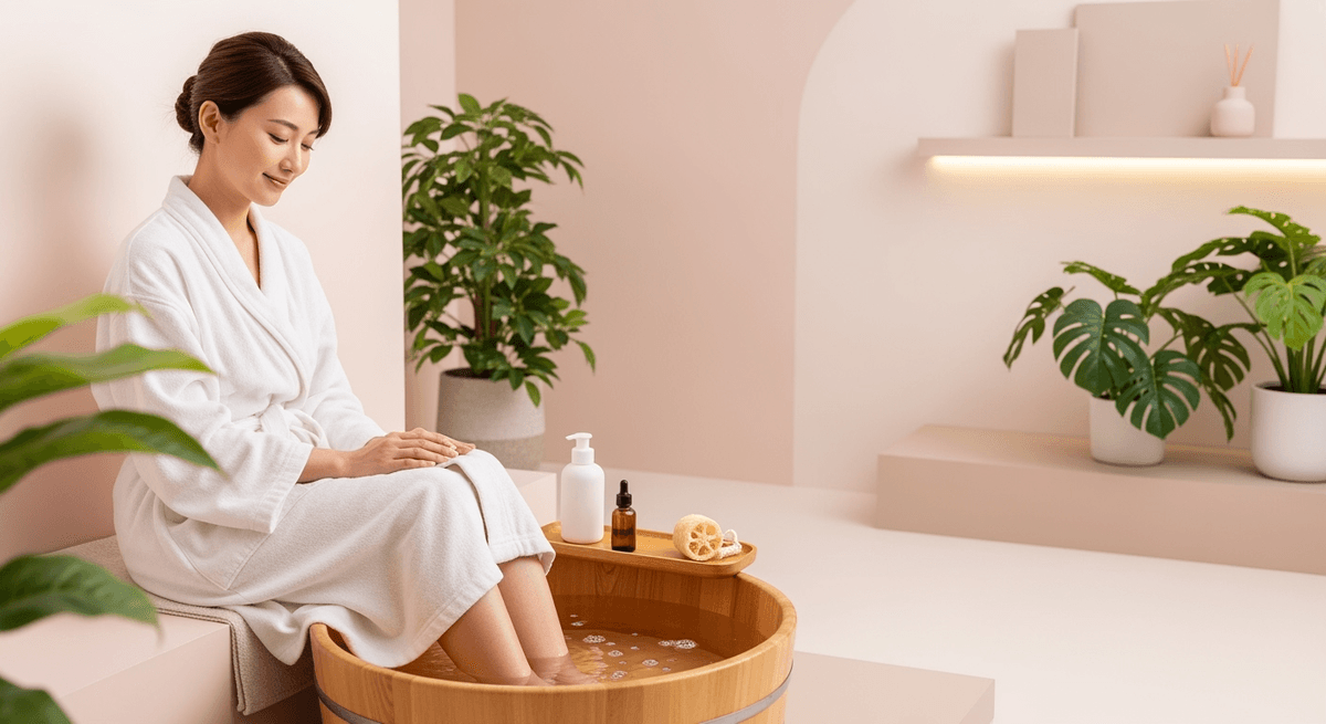 フットケアで疲労回復をサポートする方法 ― 足浴・ふくらはぎケアで巡りとリラックスを促す