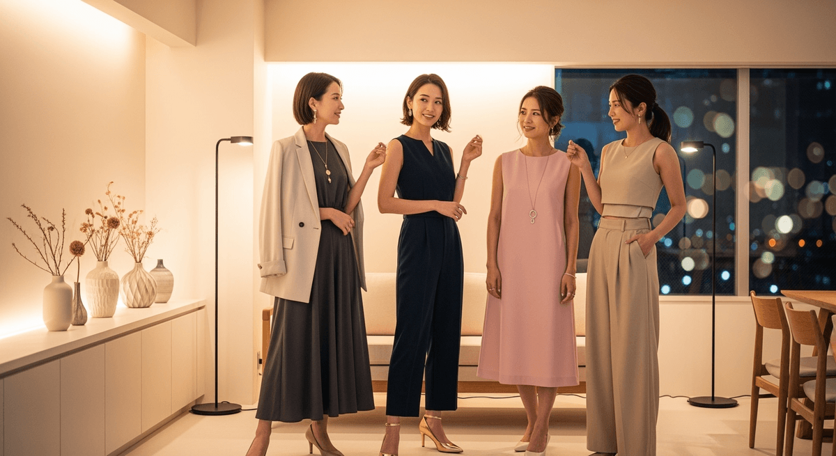 女子会で「素敵！」と言われる40代の上半身コーデ｜写真映えする3色と襟元の法則