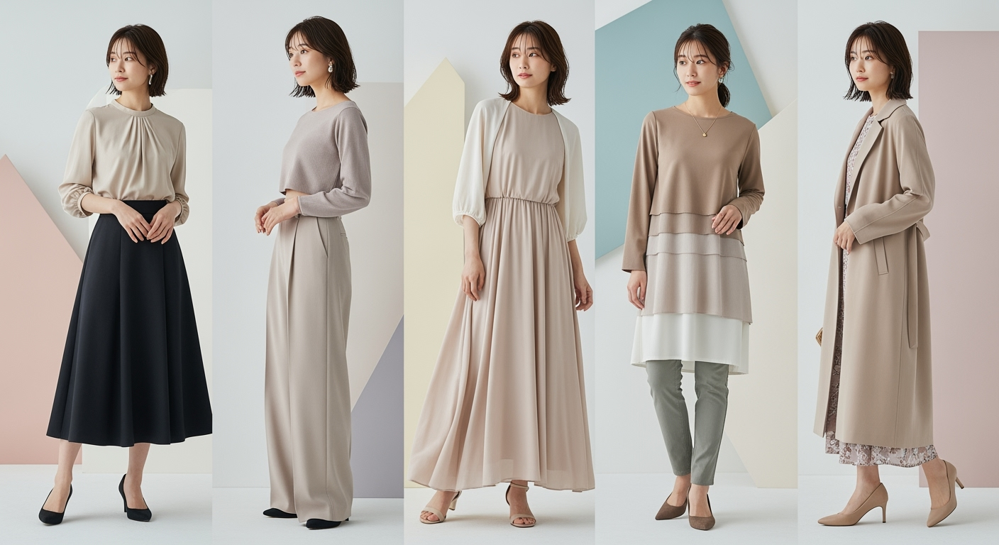 40代が5kg痩せて見える「下半身カバー錯視コーデ術」写真で解説